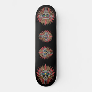 Skateboard Native American Skeleton Chief Skboard