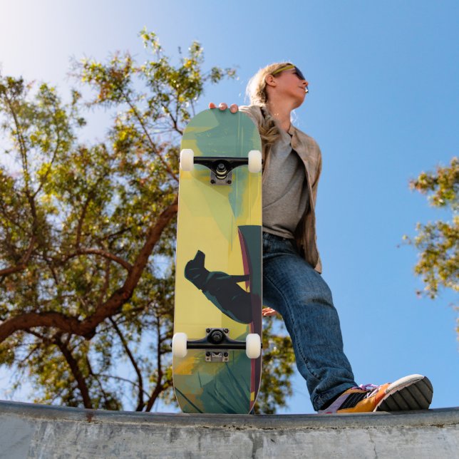 Skateboard Nature Minimalist Black Labrador Canoe (Extérieur 1)