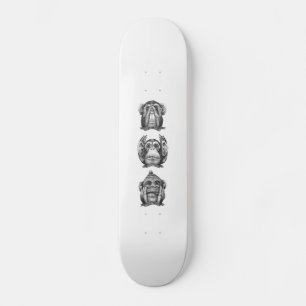 SKATEBOARD NE VOYEZ AUCUN MAL N'ENTENDEZ AUCUN MAL DIRE NON M