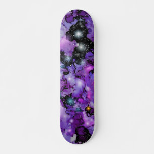 Skateboard Nebula de l'espace violet Étoiles 7 3/4" Skateboar