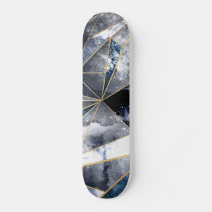 Skateboard Nebula Galaxie moderne Triangles géométriques d'or