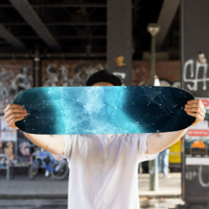 Skateboard Nebula Turquoise Skateboard cosmique