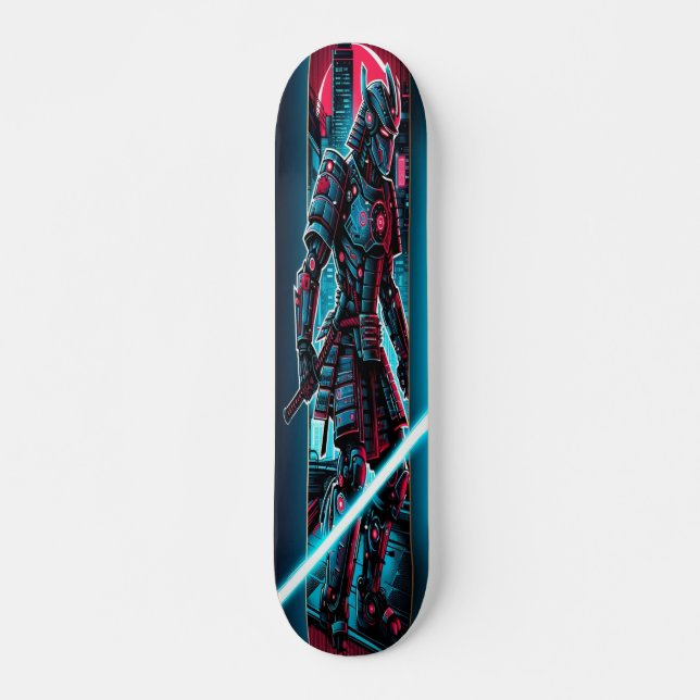 Skateboard "Neon Blade Warrior : Cyberpunk Samurai (Devant)