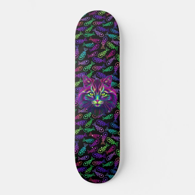 Skateboard Neon Cat (Recto)