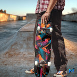 Skateboard Néon futuriste - Gras Abstrait géométrique<br><div class="desc">Ce tablier de skateboard présente un design futuriste saisissant avec des couleurs néons et des formes géométriques pointues. Parfait pour les amateurs d'art audacieux et plein d'énergie,  ce pont unisexe allie un style urbain moderne et des contrastes colorés et offre un regard unique sur chaque trajet.</div>