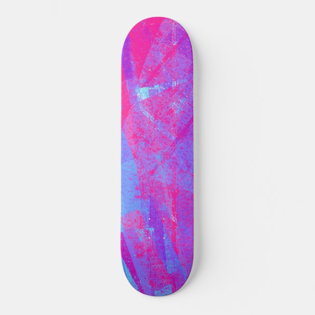 Skateboard Neon Pink & Aqua Blue Abstract (Recto)