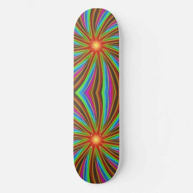 Skateboard Neon Spiral Vortex – Vibrant Fractal Motion Design (Recto)