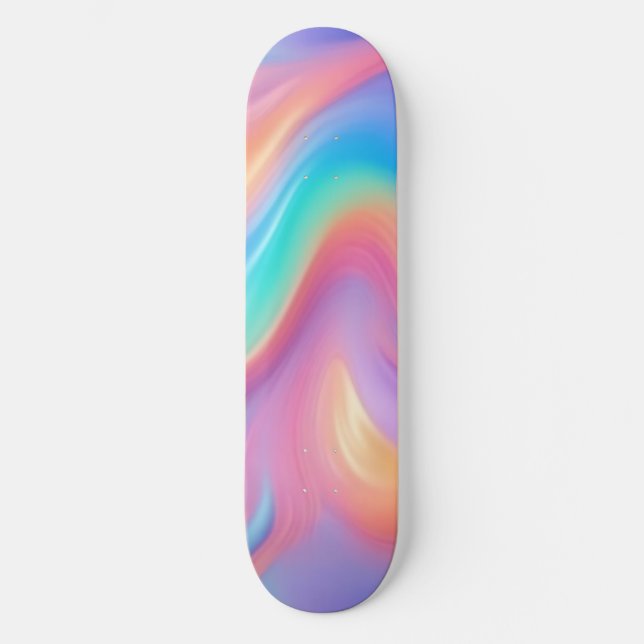 Skateboard Neon tendance Pink Blue vert vert vagues abstraite (Recto)