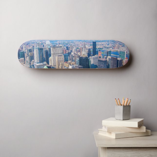 Skateboard New York City Skyline Photo Building Vue Ville (Art mural (Horz))