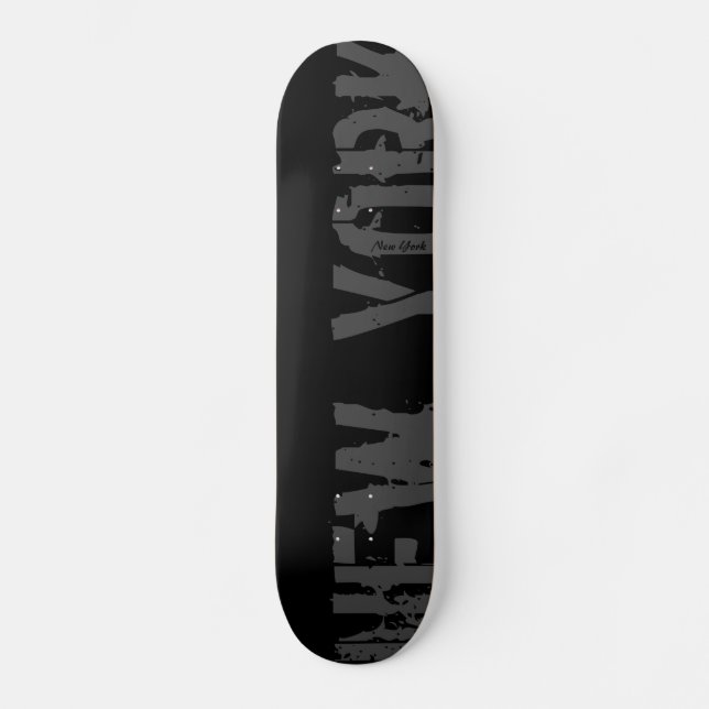 Skateboard New York - Skate de style urbain noir (Recto)