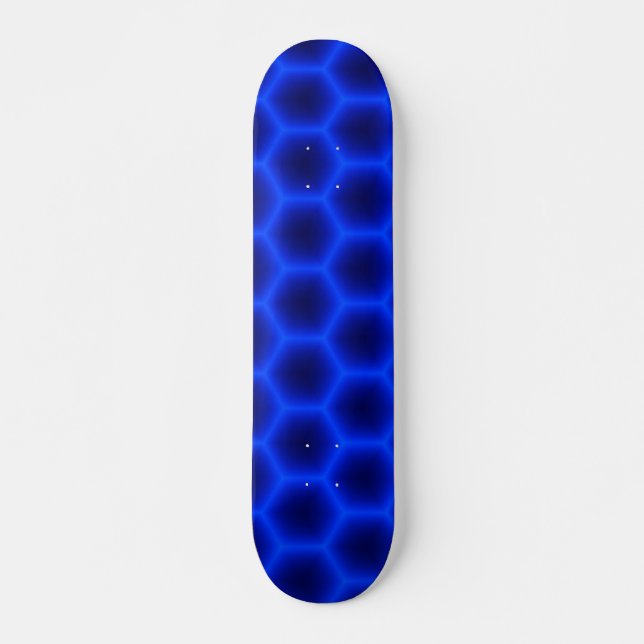 Skateboard Nid d'abeilles 3D bleu (Devant)