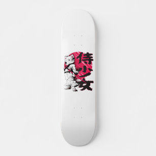 Skateboard Ninja Lune avec Katana Kunstwerk Kanji