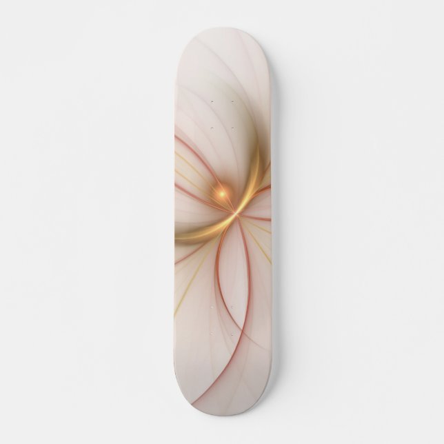 Skateboard Noble Cuivre Et Or Abstrait Art Fractal Moderne (Devant)