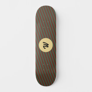 Skateboard Noël rouge rayures vert famille assortie personnal