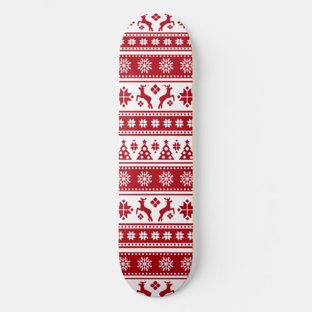 Skateboard Noël Vacances Nordic Motif Cosy (Recto)