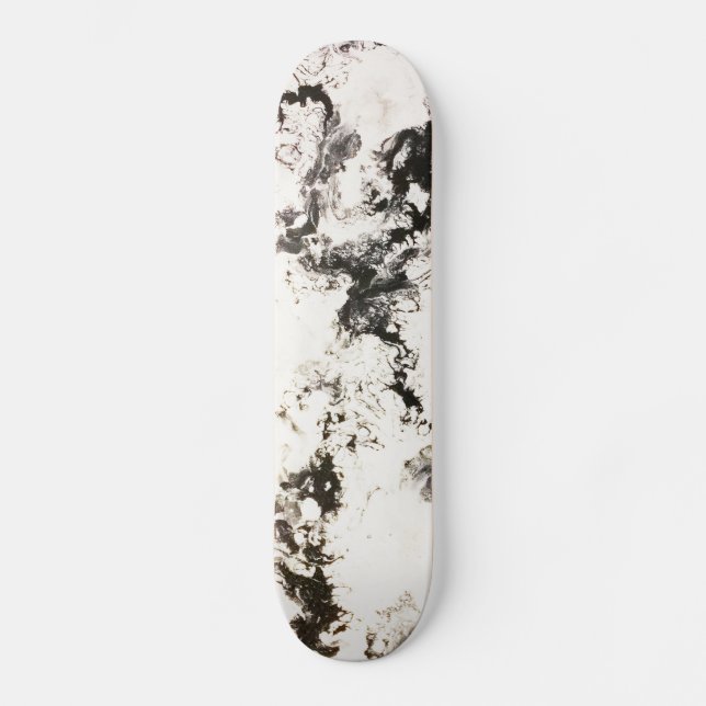 Skateboard Noir, blanc et argent (Recto)