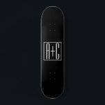 Skateboard Noir & Blanc | Initiales de couple<br><div class="desc">Parfait pour un double monogramme ou même un logo. Merci pour votre achat!</div>