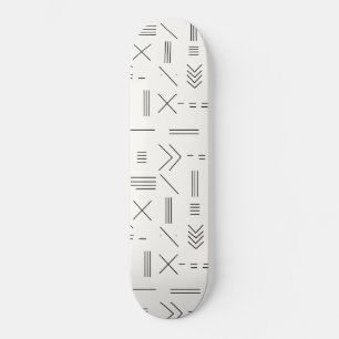 Skateboard Noir Blanc magnifique Motif géométrique moderne