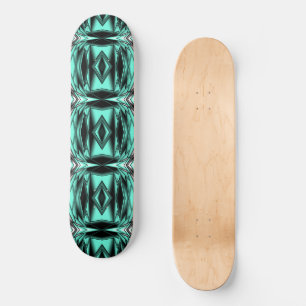Skateboard Noir Blanc Turquoise Ombre Art Abstrait moderne