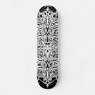 Skateboard Noir et blanc Abstrait Tatouage Tribal Design