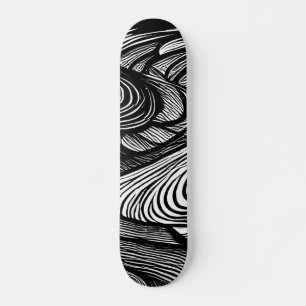 SKATEBOARD NOIR ET BLANC ABSTRAITS