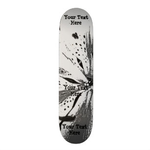 Skateboard noir et blanc éclabousse le style abstrait d'art
