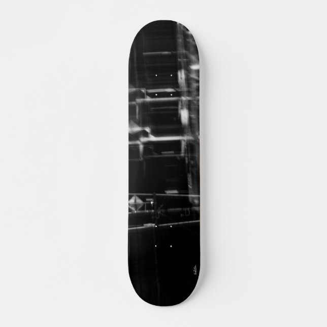 Skateboard noir et blanc photo abstraite (Devant)