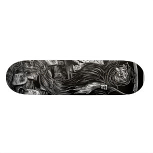 Skateboard noir et gris de planche à roulettes de