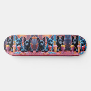 Skateboard Noir N Bleu Chiens de Berger Allemand Chiens De Mi