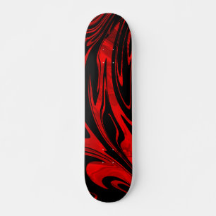 Skateboard Noir rouge vague Abstrait