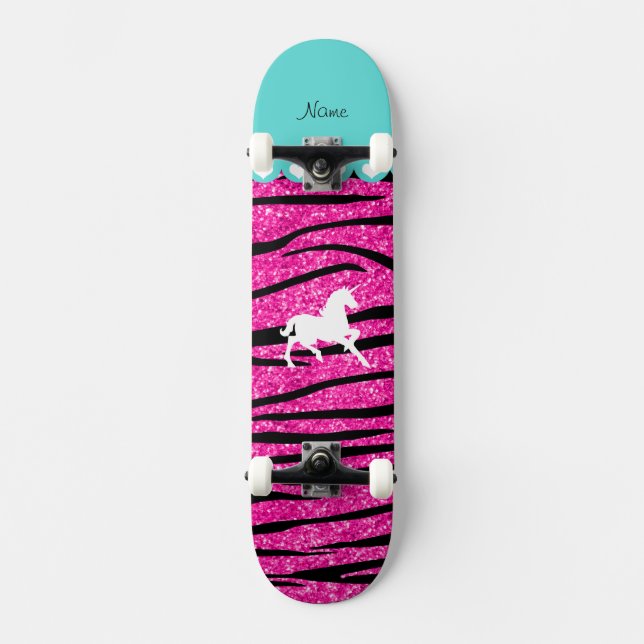 Skateboard Nom blanc licorne rose chaud parties scintillant z (Recto)