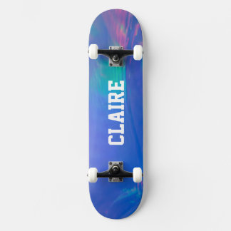 Skateboard Nom Collectible Holographique Bleu Foncé