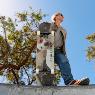 Skateboard Nom de famille photo de chien personnalisé