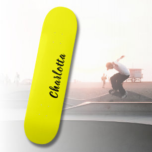 Skateboard Nom de personnalisation noir   Couleur jaune néon
