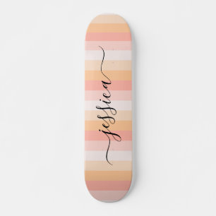 Skateboard Nom du script des bandes rose vif
