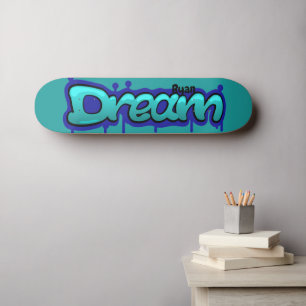 Skateboard nom du style de graffité rêve bleu