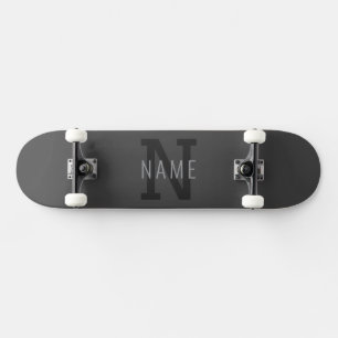 Skateboard Nom monographique moderne gris foncé (ou autre tex