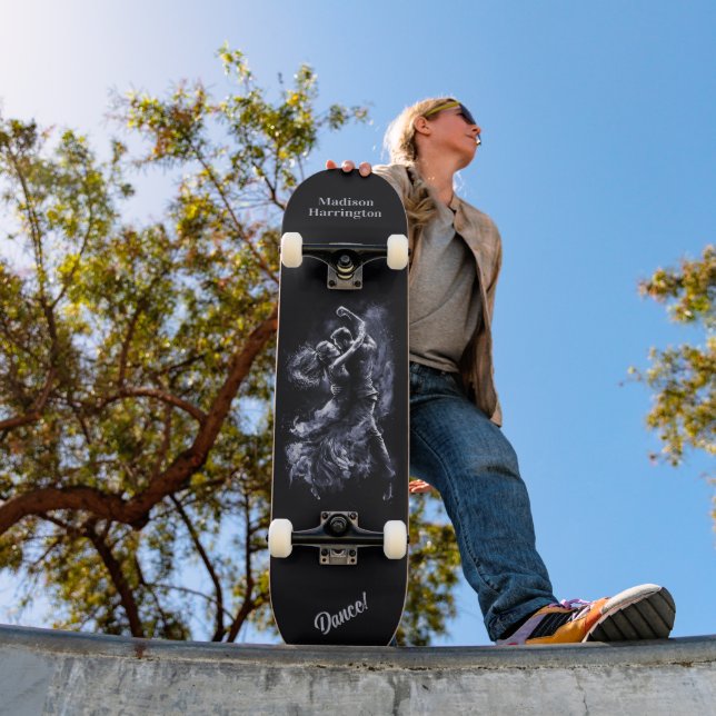 Skateboard Nom personnalisé Couple dansant (Extérieur 1)