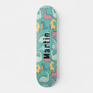 Skateboard Nom personnalisé des dinosaures mignons