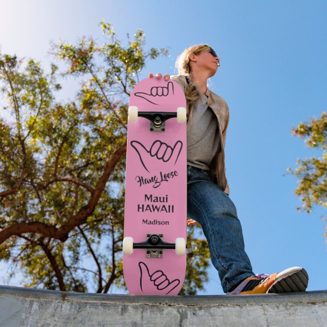 Skateboard Nom personnalisé, emplacement et couleur Shaka (Extérieur 1)