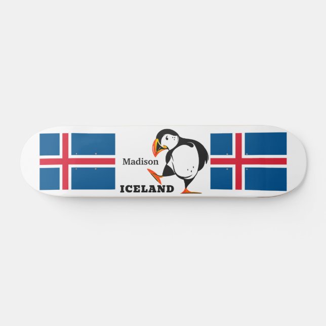 Skateboard Nom personnalisé Islande (Horz)
