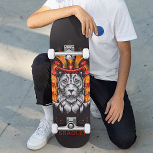 Skateboard Nom personnalisé Lion Warrior