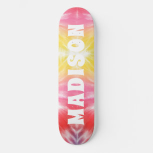 Skateboard Nom personnalisé personnalisé cool Girly Tie Dye