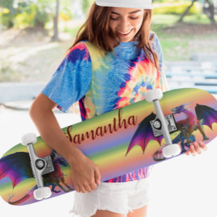 Skateboard Nom personnalisé Rainbow Dragon