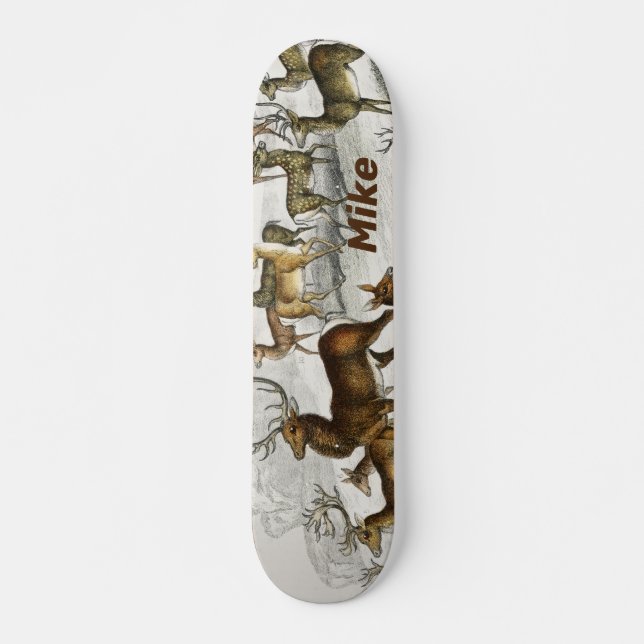 Skateboard Nom Personnalisé Red Deer Hart, Hind, Roebuck Musc (Devant)