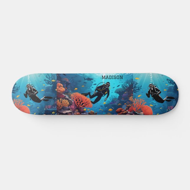 Skateboard Nom personnalisé Scuba Diver (Horz)