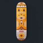 Skateboard Nom personnalisé Tribal Abstrait moderne<br><div class="desc">Abstrait Tribal moderne Personnalisé Nom personnalisé Skateboard vous propose votre nom personnalisé dans la typographie moderne sur un motif tribal orange et marron abstrait. Personnalisez en modifiant le texte dans la zone de texte fournie. Offrez un cadeau sur mesure, un skateboard personnalisé à votre skateboarder préféré pour Noël, anniversaire ou...</div>