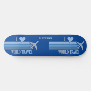 Skateboard Nom personnalisé World Travel