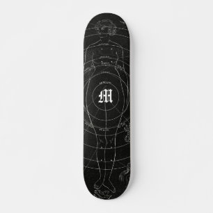 Skateboard Nom personnalisé Zodiac Western gothique