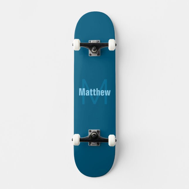 Skateboard Nom simple en gras personnalisable en monogramme (Recto)